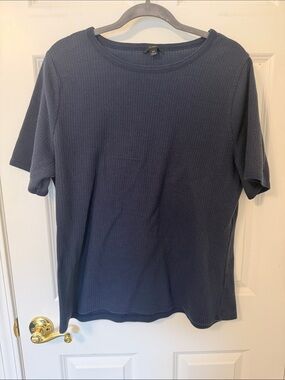 J. Crew Navy Waffle Short-Sleeve Crew Tee 2X